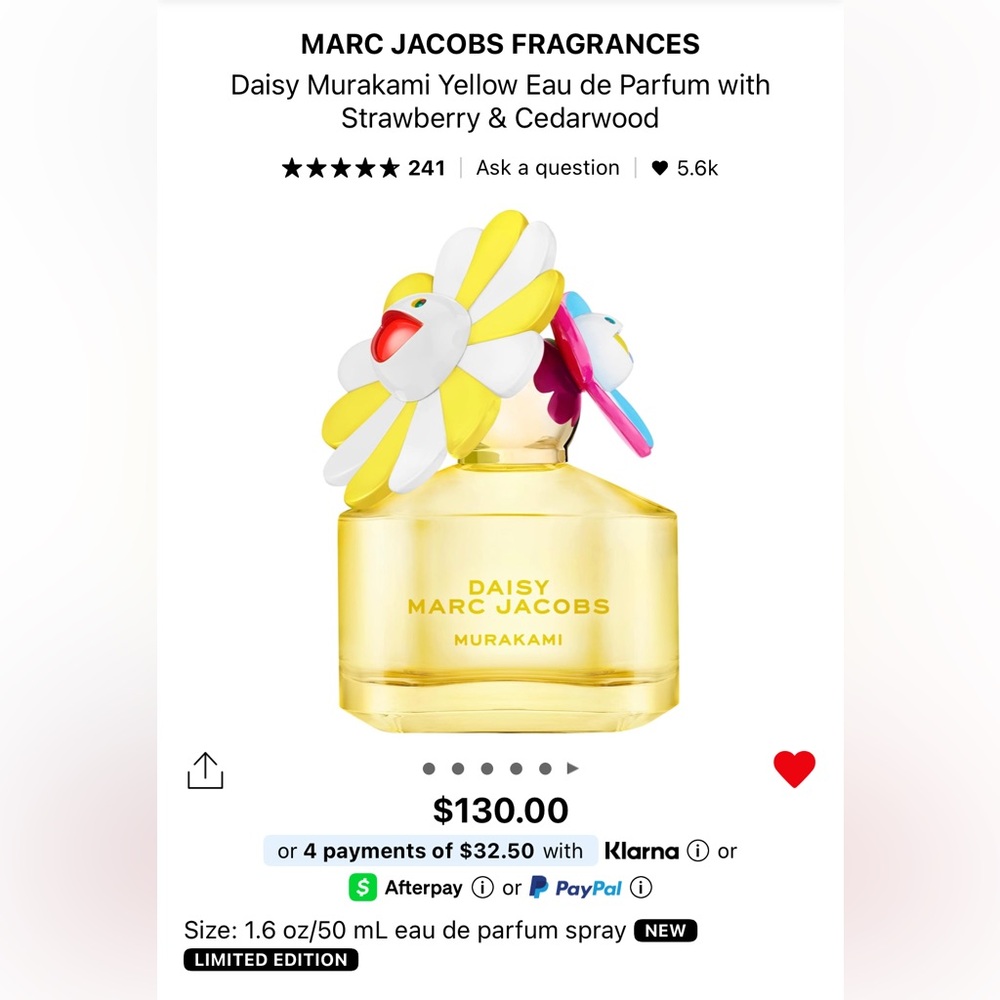 Marc Jacobs Daisy Murakami Yellow Perfume Limited Edition
